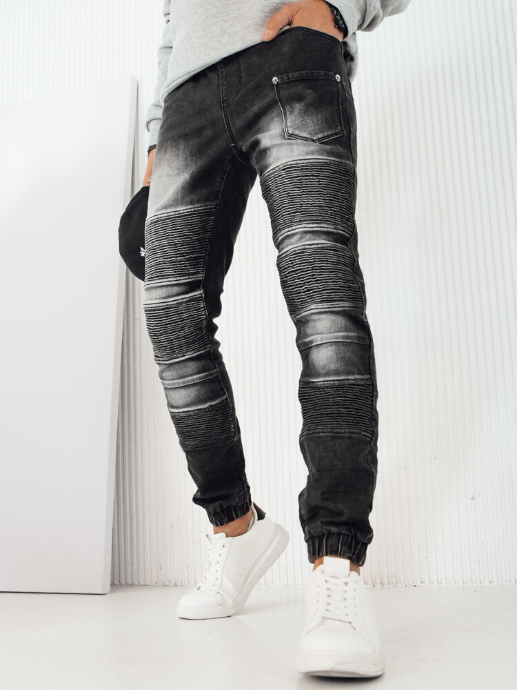 E-shop Pánske čierne džínsové joggery Dstreet UX4222