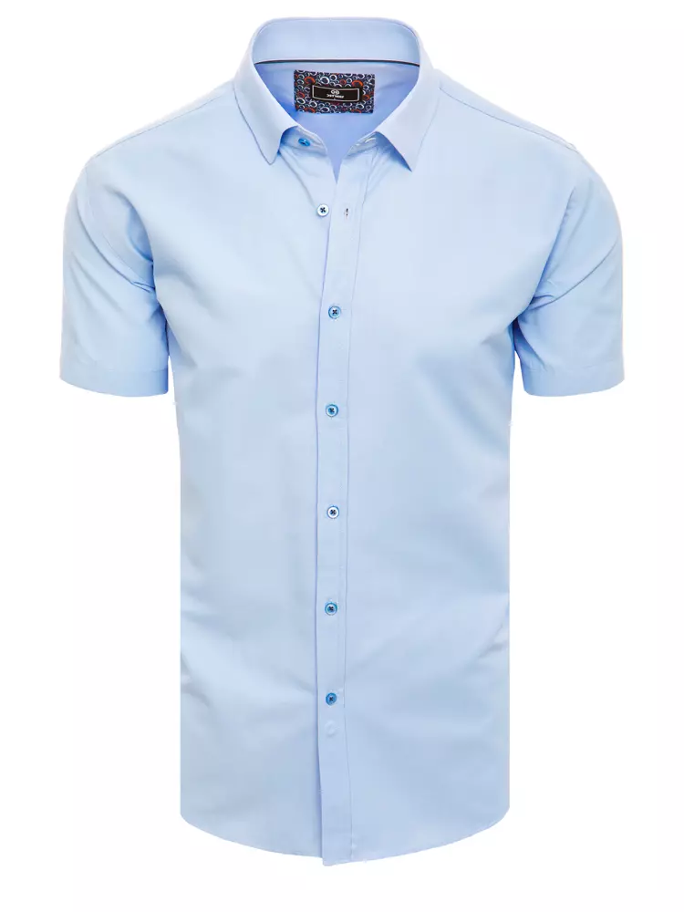 E-shop Pekná svetlomodrá košeľa s krátkym rukávom