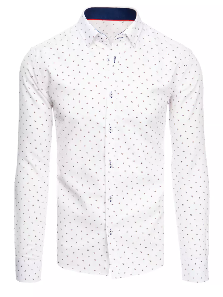E-shop Jemne vzorovaná biela pánska košeľa