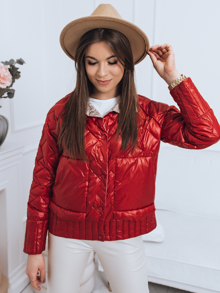 E-shop Úžasná červená bunda v obojstrannom prevedení