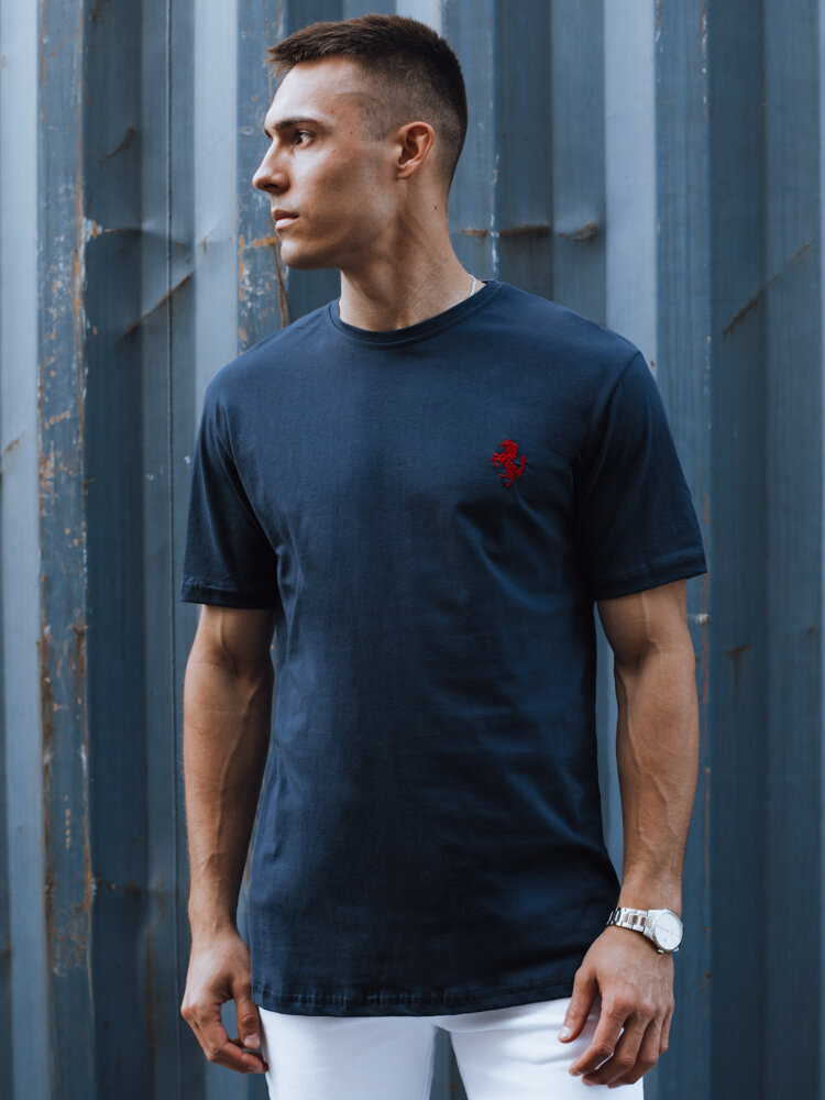 Tmavo modré pánske tričko Dstreet RX5566