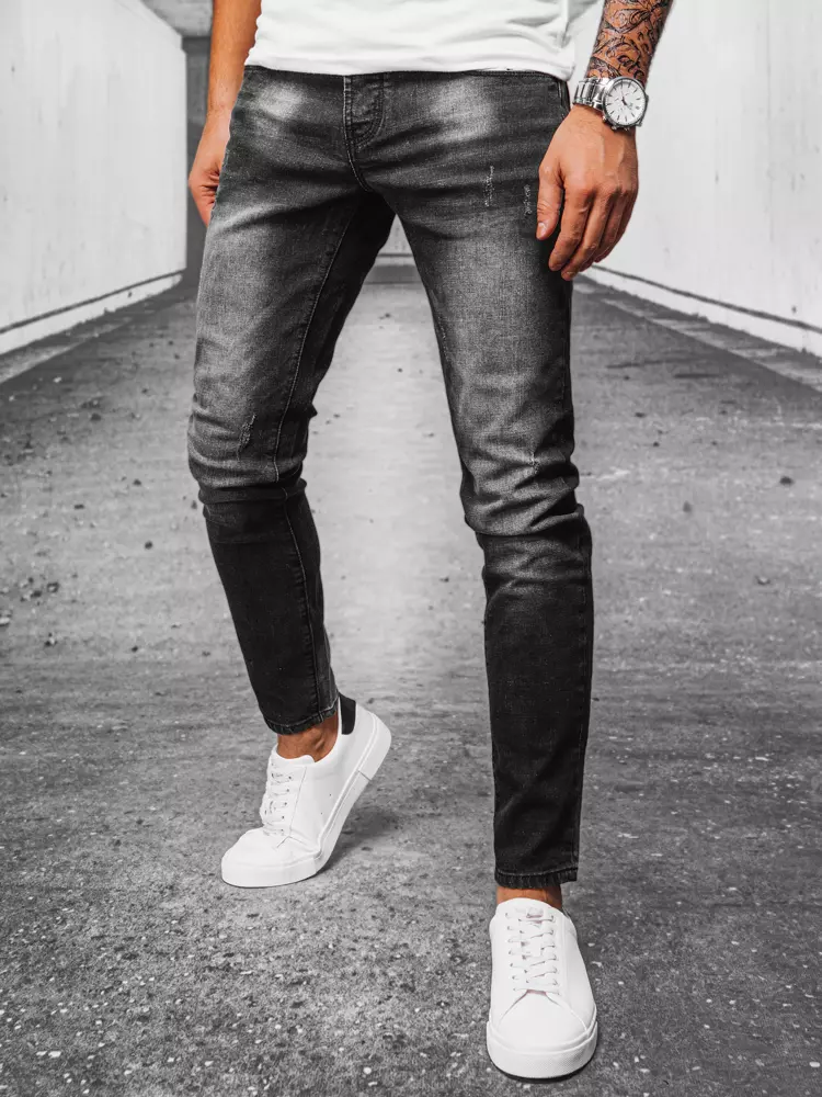 Čierne pánske štýlové džínsy