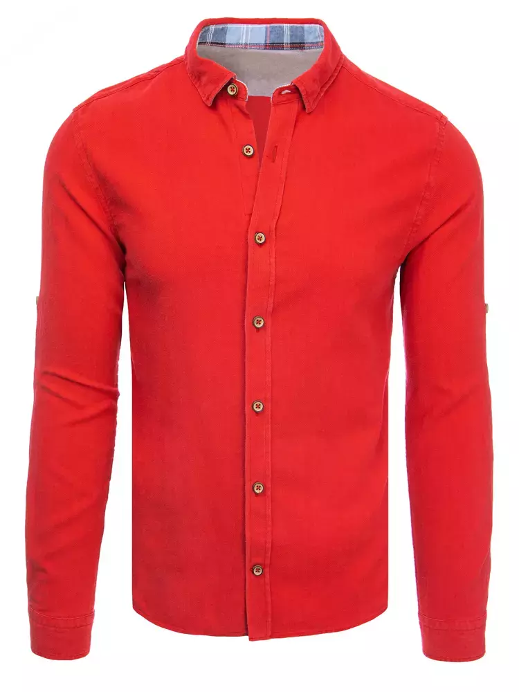 E-shop Pánska červená ležérna košeľa