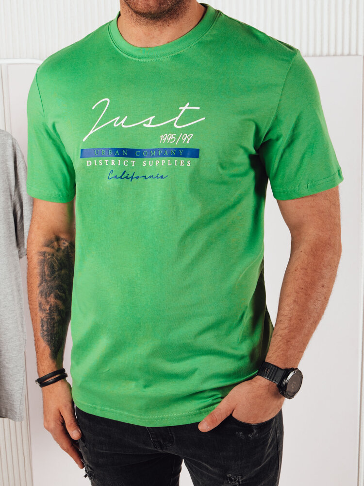 Pánske tričko s potlačou, zelené Dstreet RX5426