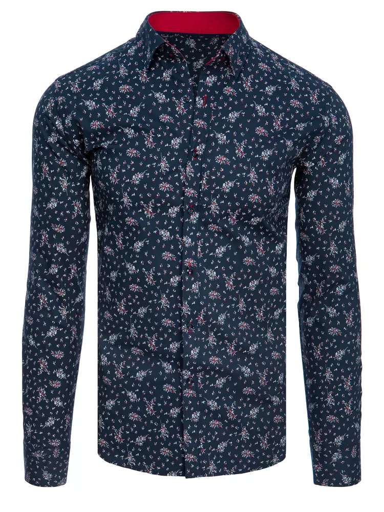 E-shop Krásna granátová vzorovaná košeľa