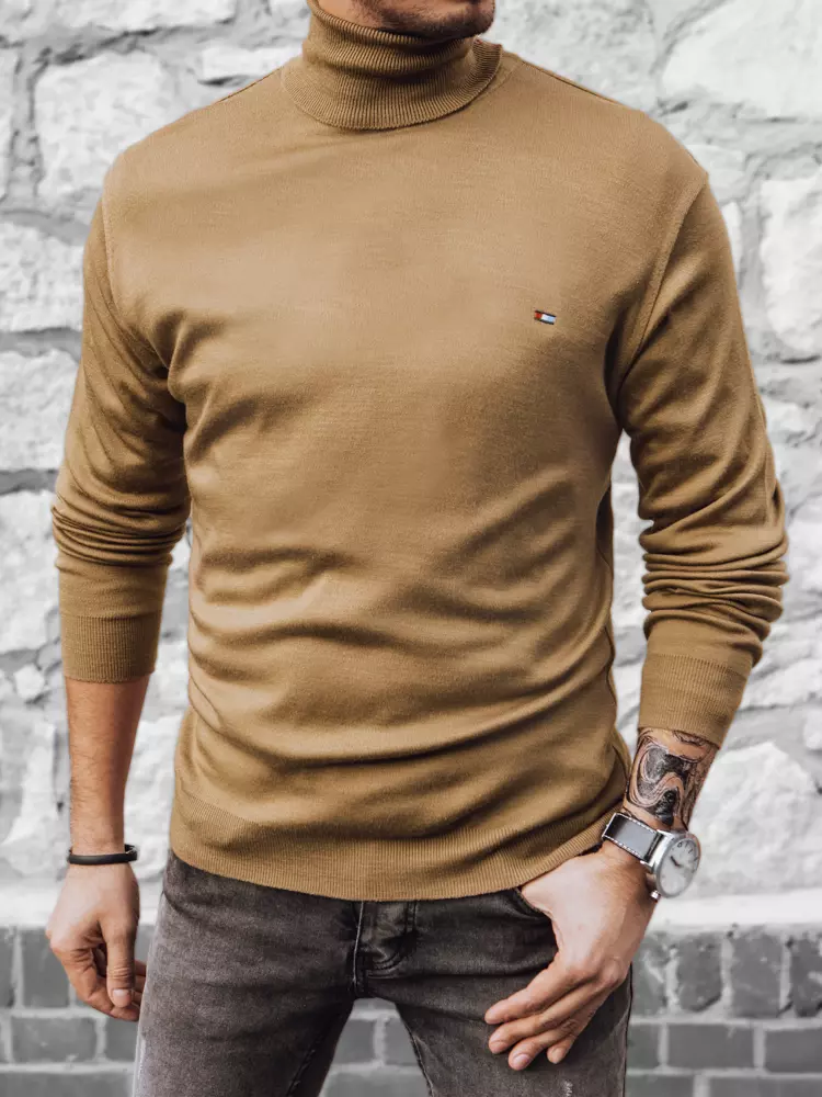 E-shop Hnedý rolákový sveter