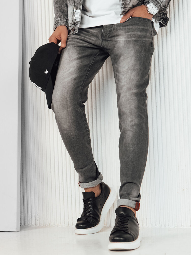 Pánske svetlošedé džínsové nohavice Dstreet UX4228