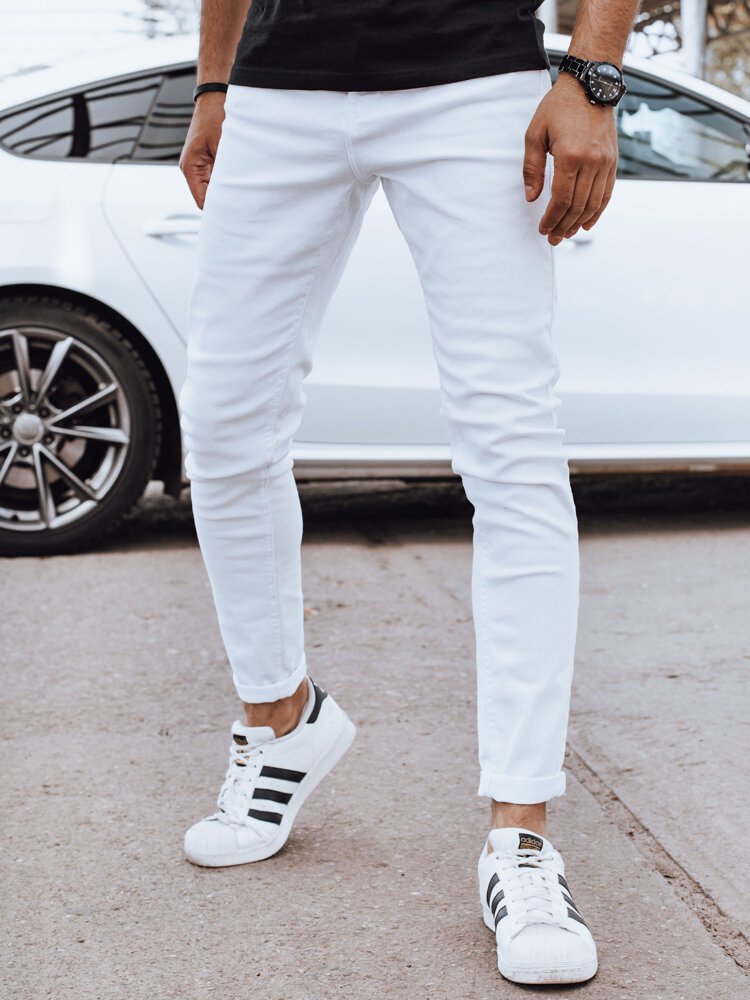 E-shop Pánske biele džínsové nohavice Dstreet UX4194