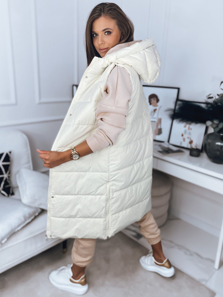 E-shop Biela dámska vesta s kapucňou