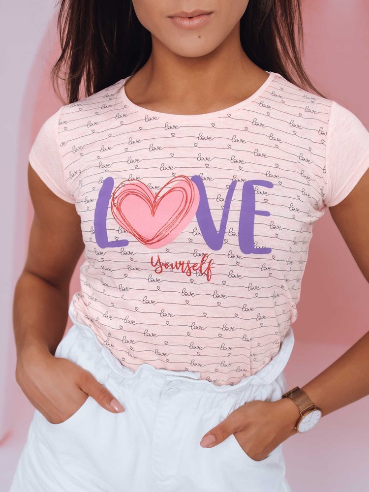 T-shirt damski LOVE YOURSELF różowy Dstreet RY1839