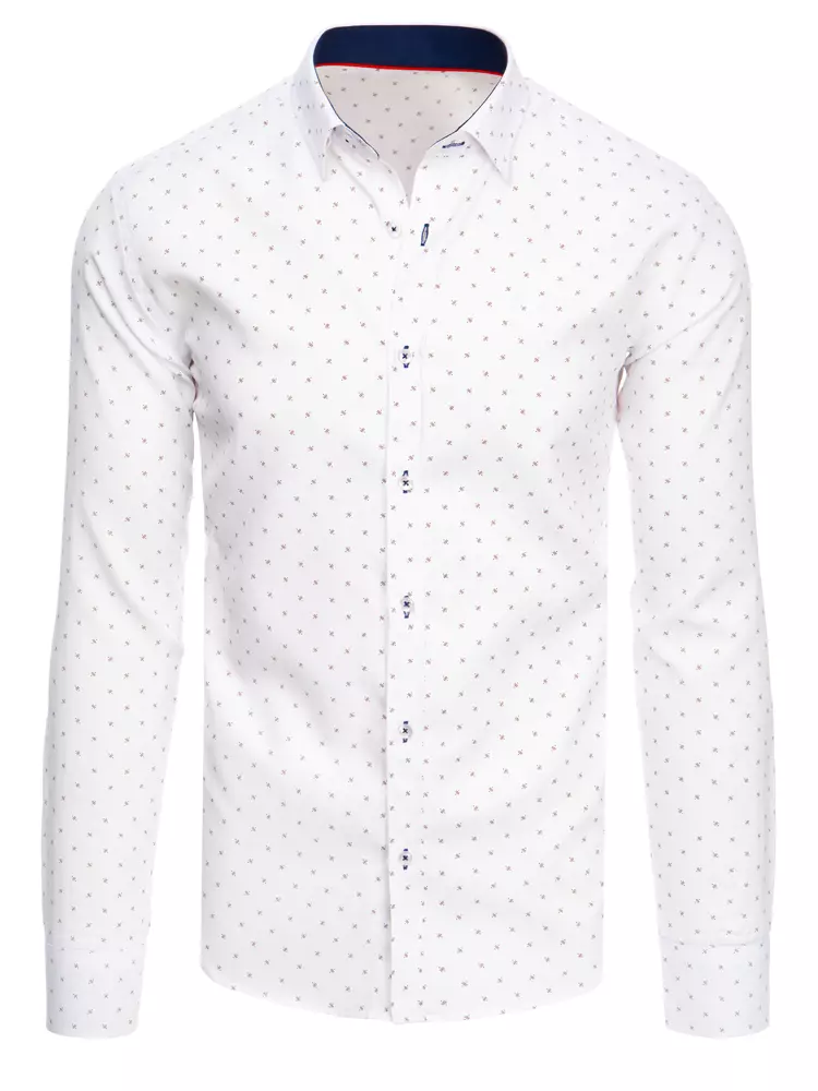 E-shop Biela košeľa s jemným vzorom
