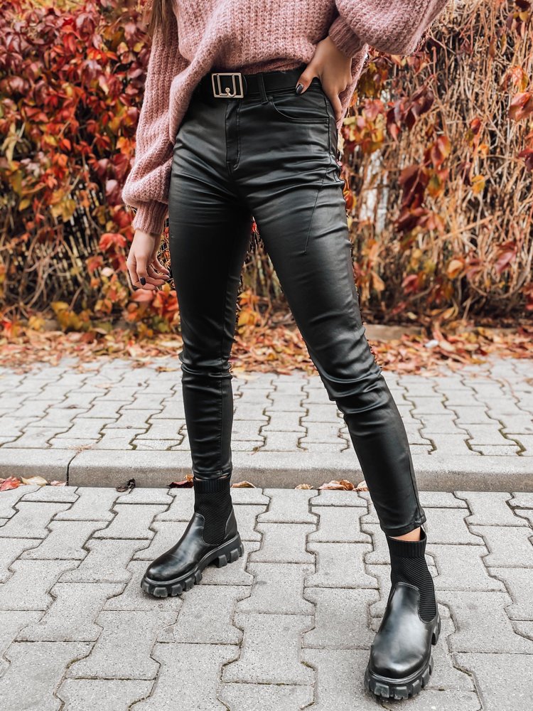 Spodnie damskie woskowane SIBBET czarne Dstreet UY1052