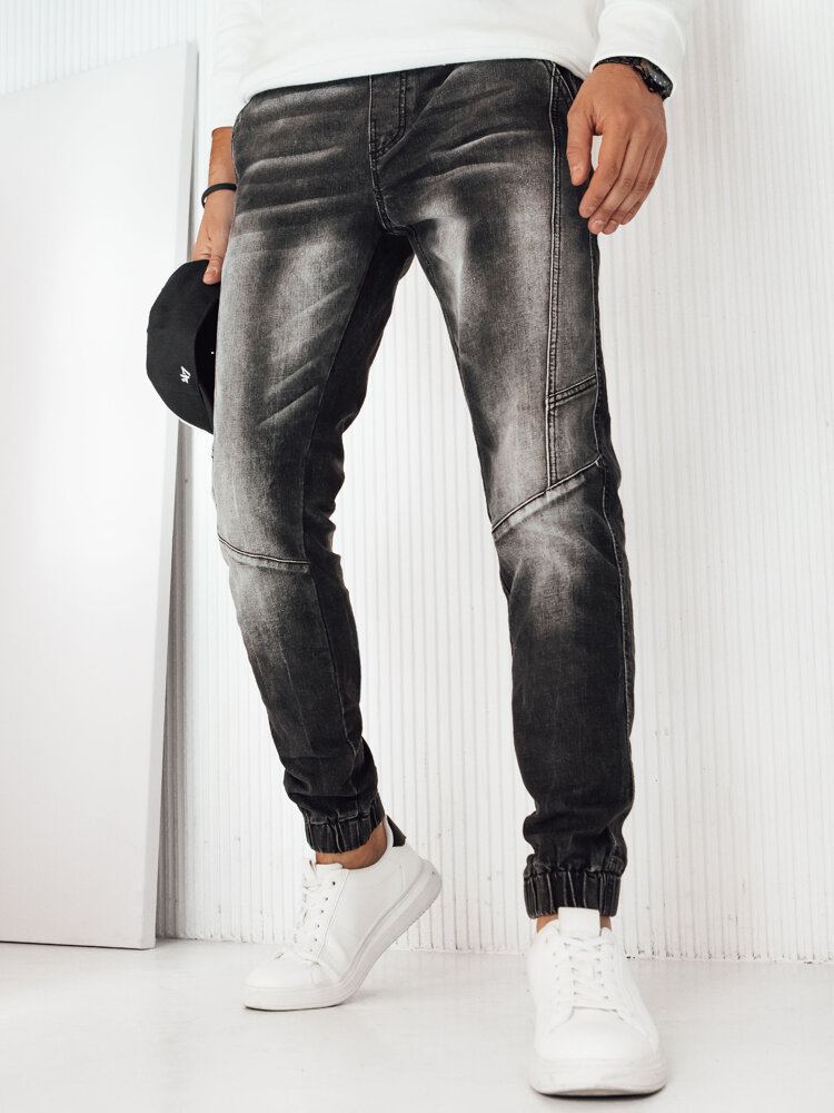 E-shop Pánske čierne džínsové joggery Dstreet UX4253