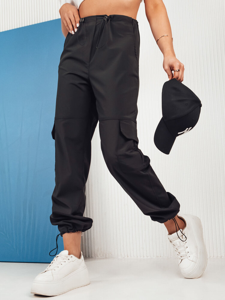 Couture Queen UY1677 padákové kalhoty černé 44