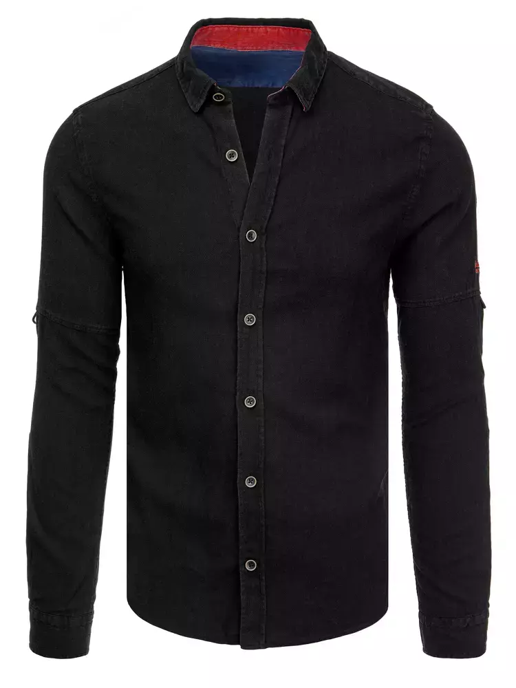 E-shop Čierna praktická košeľa pre pánov