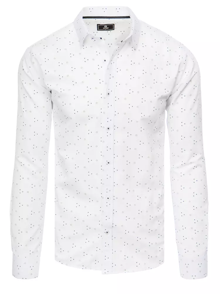 E-shop Pánska vzorovaná biela košeľa