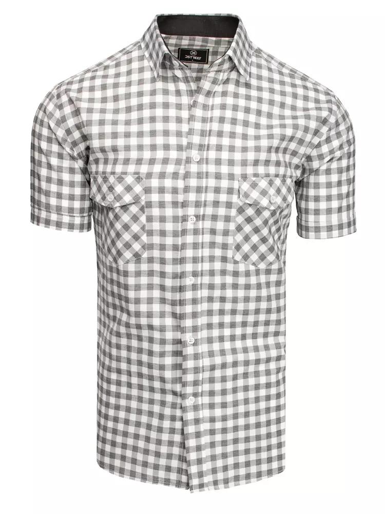 E-shop Bielo-sivá pánska károvaná košeľa.