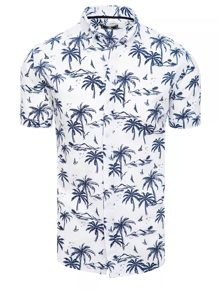 E-shop Biela košeľa so vzorom palmy