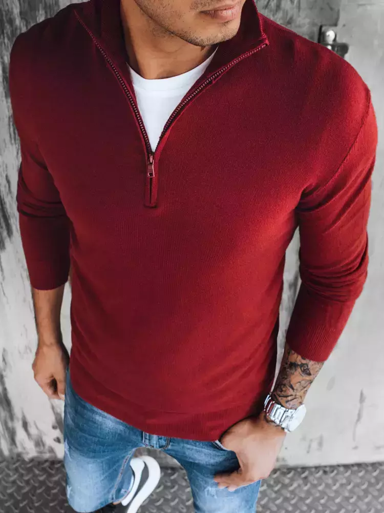 Pánsky sveter v bordovej farbe
