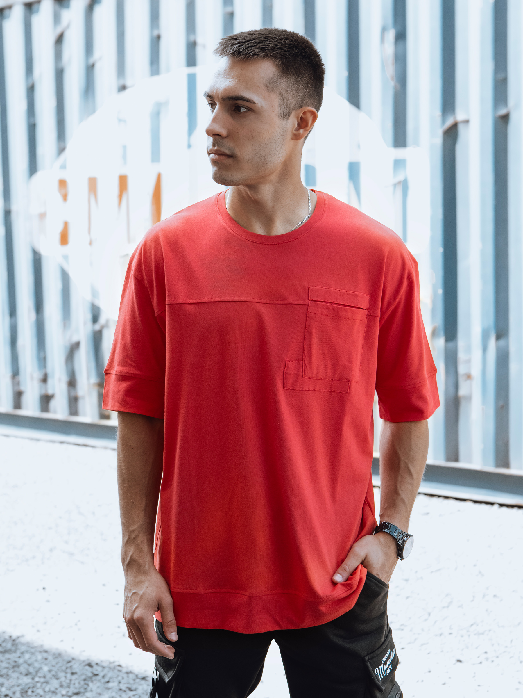 Pánske tričko červené Dstreet RX5603