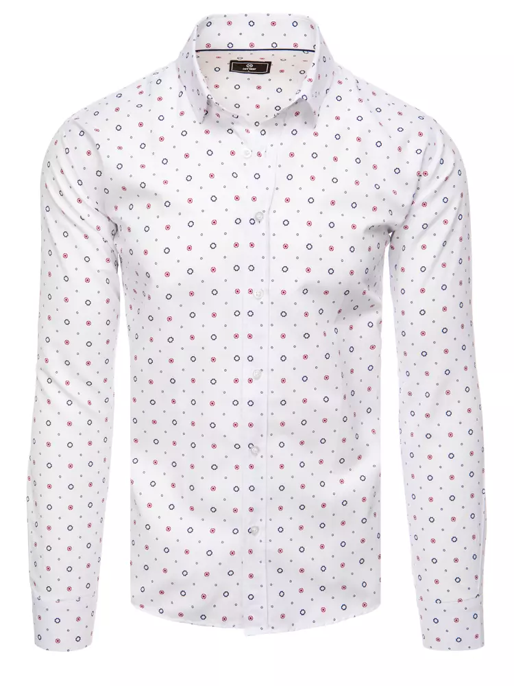 E-shop Biela štýlová vzorovaná košeľa