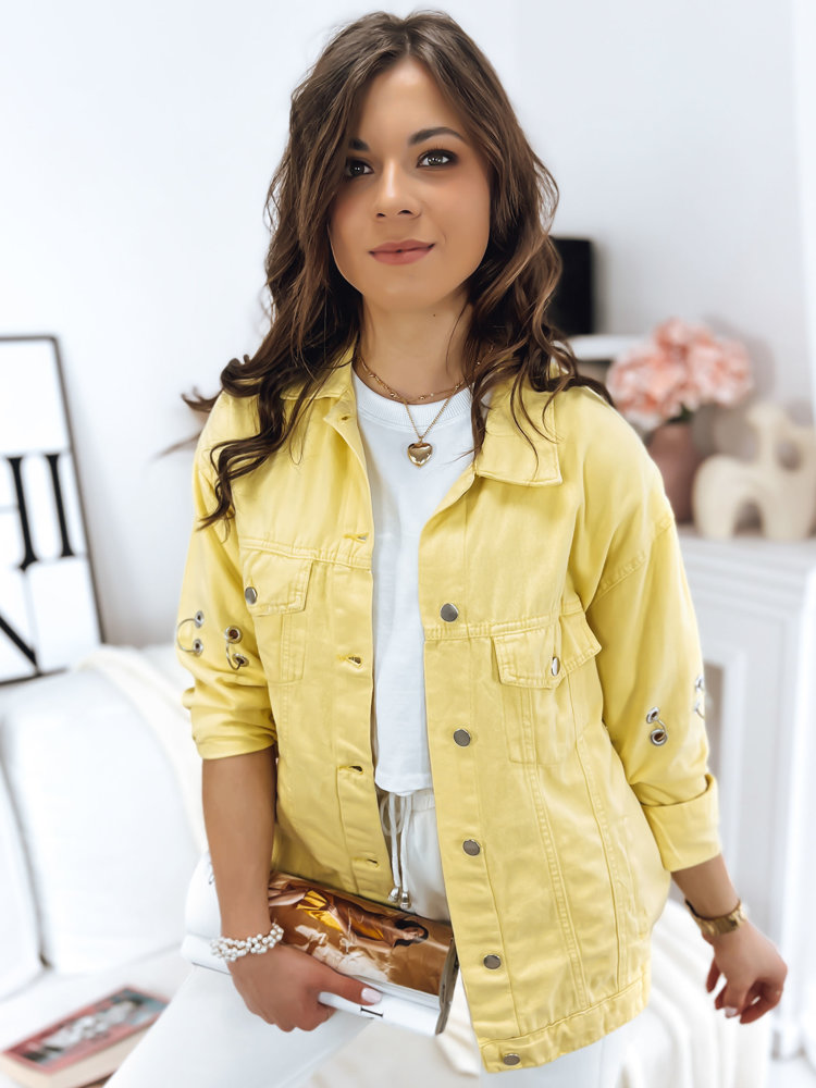 E-shop Žltá dámska džínsová bunda