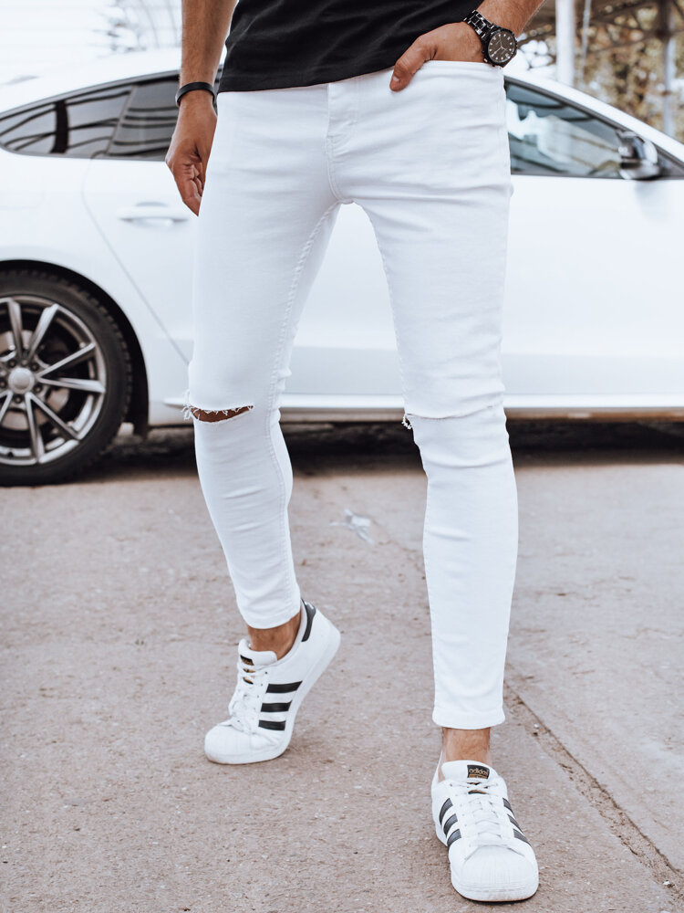 E-shop Pánske biele džínsové nohavice Dstreet UX4261