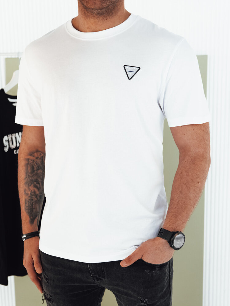 Základné pánske biele tričko Dstreet RX5440