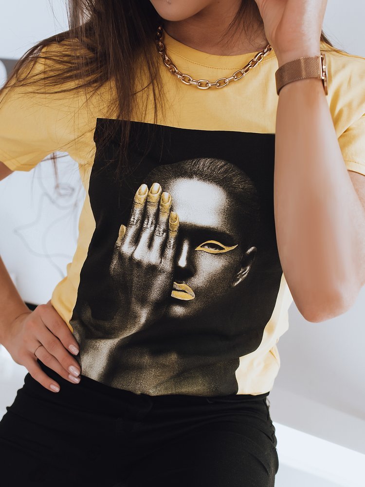 T-shirt damski GOLD WOMEN żółty Dstreet RY1661