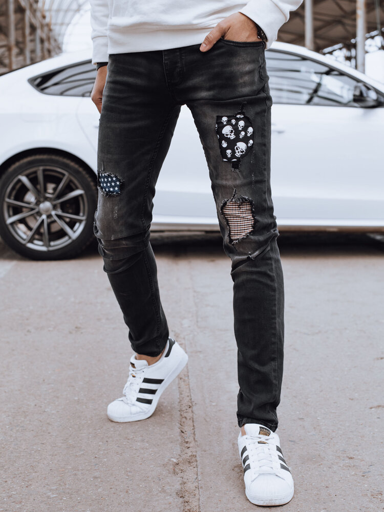 E-shop Pánske čierne džínsové nohavice Dstreet UX4295