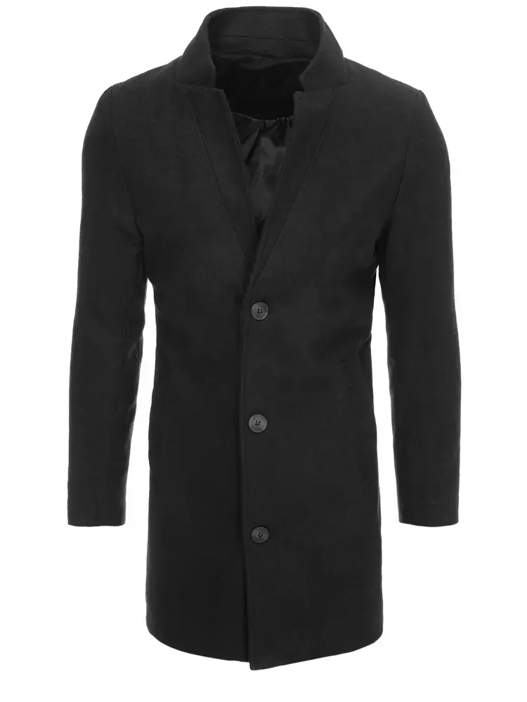 Ležérny pánsky čierny kabát