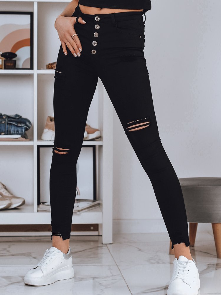 Spodnie damskie jeansowe VINNE czarne Dstreet UY0779