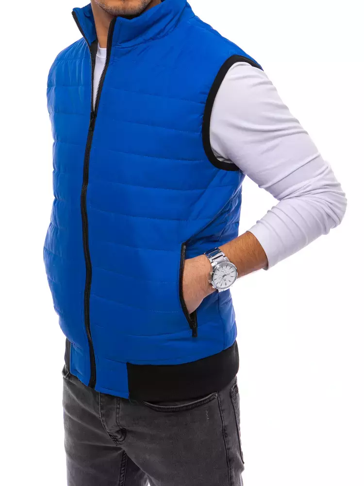 Pánská prošívaná vesta modrá Dstreet TX4017 M