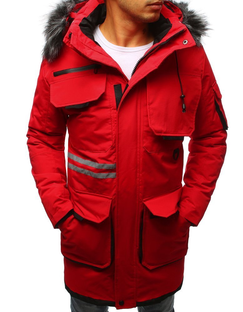 E-shop Originálna pánska zimná bunda v červenom prevedení skl.34
