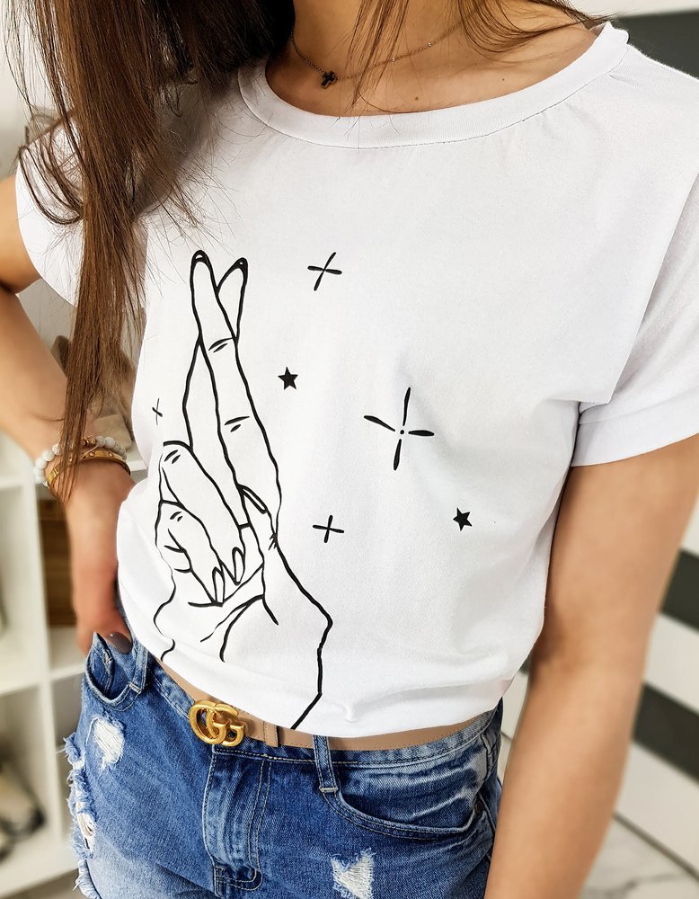T-shirt damski HAND biały RY1315