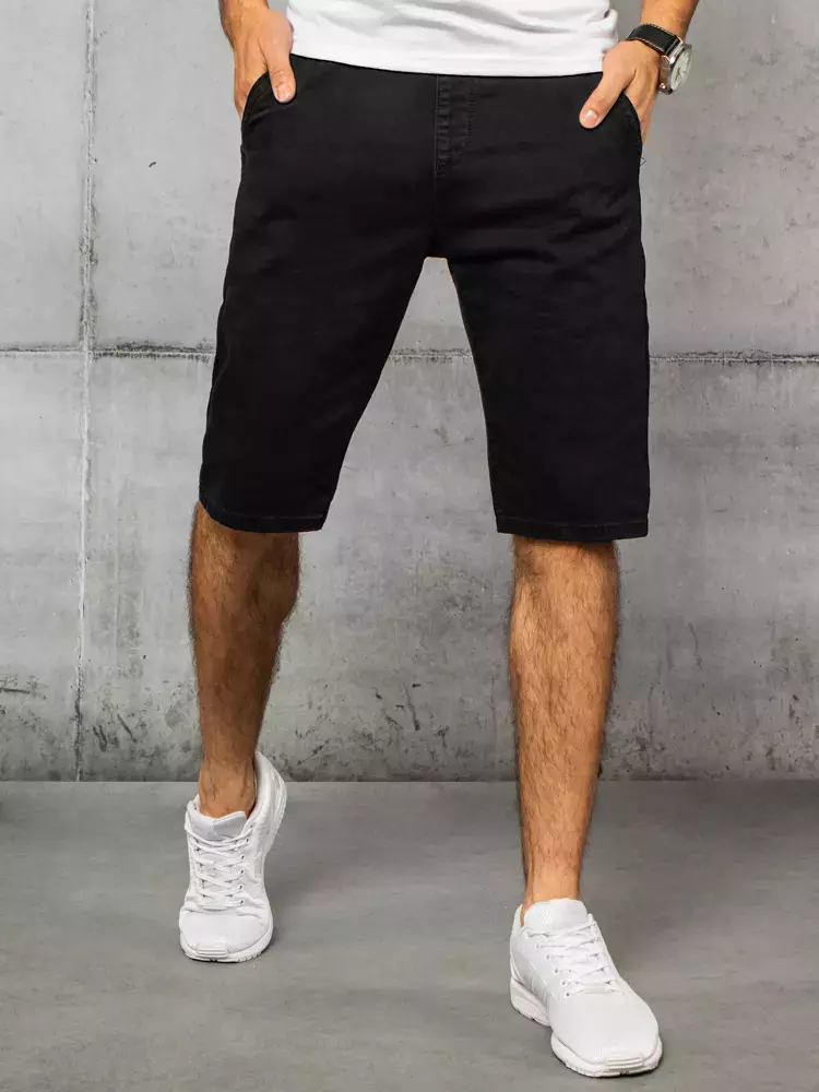 E-shop Čierne pohodlné džínsové kraťasy.
