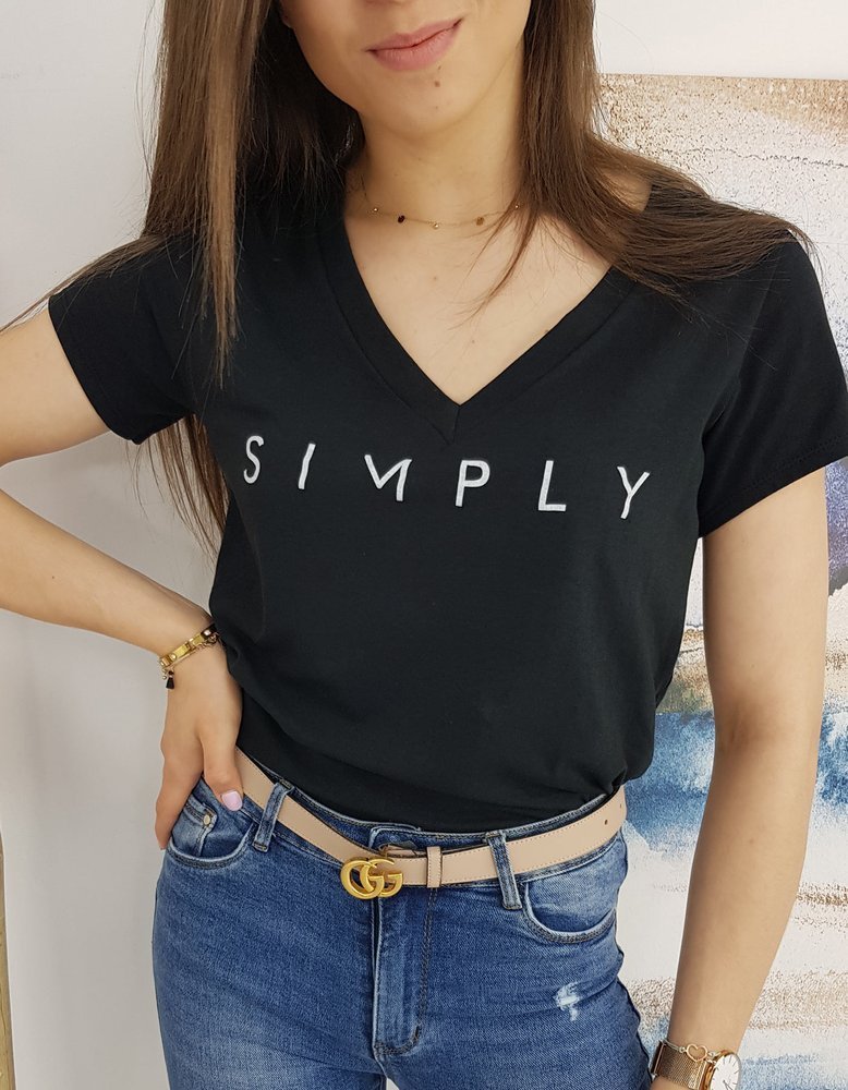 T-shirt damski SIMPLY czarny RY1562