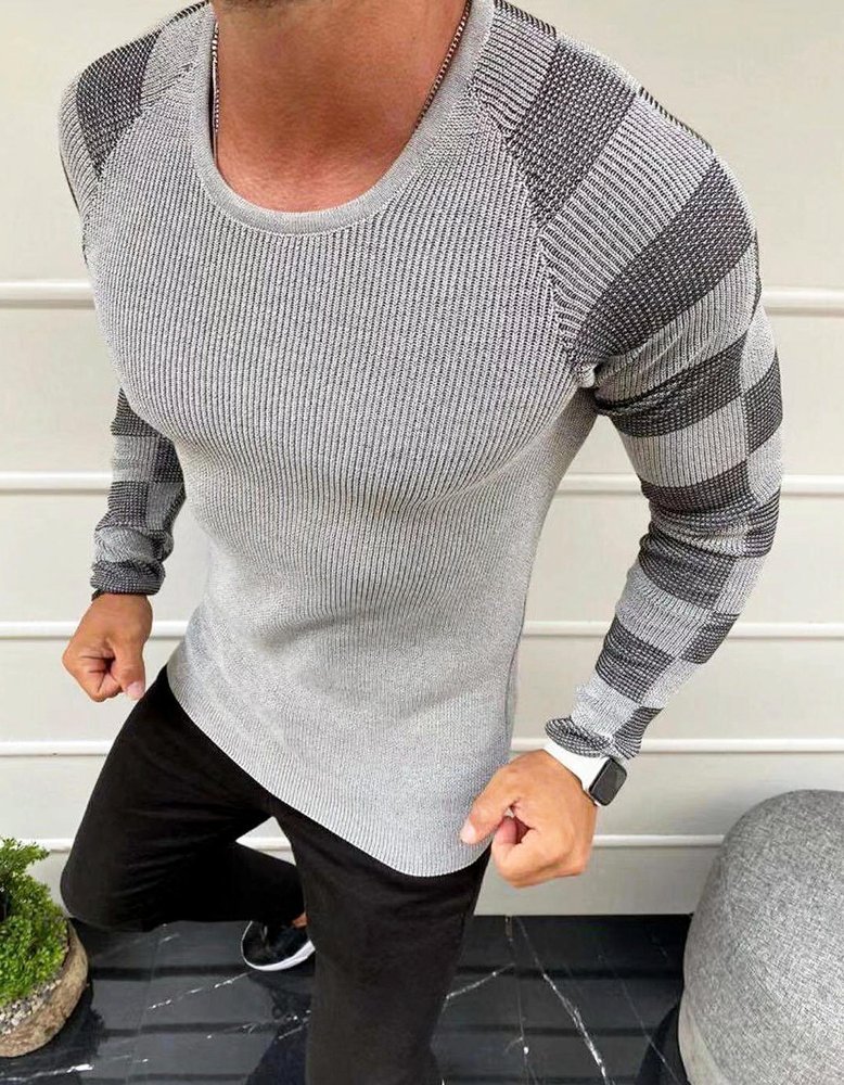 E-shop Jedinečný biely pánsky sveter.