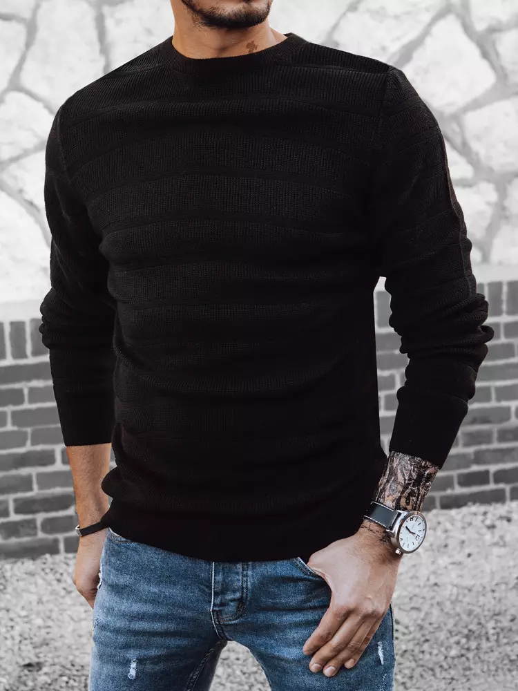 Klasický čierny sveter pre pánov