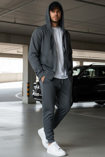 Bluza męska rozpinana antracytowa BX2196