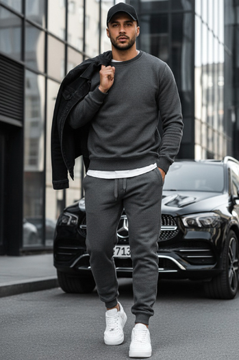 Bluza męska bez kaptura antracytowa BX2405