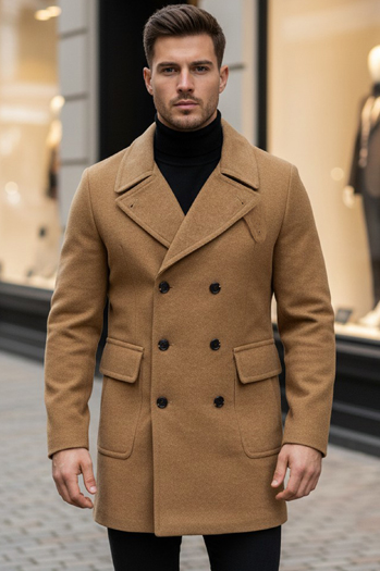Płaszcz męski zimowy kamelowy Dstreet CX0362