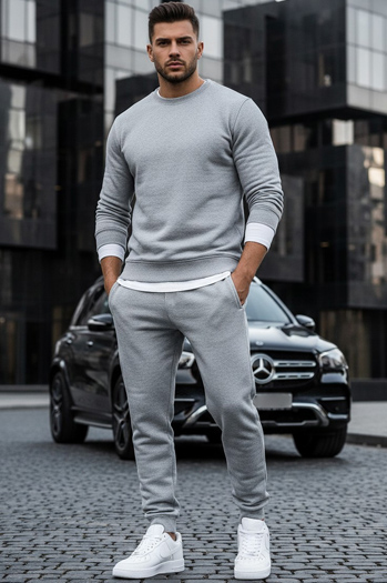 Bluza męska gładka szara BX3354