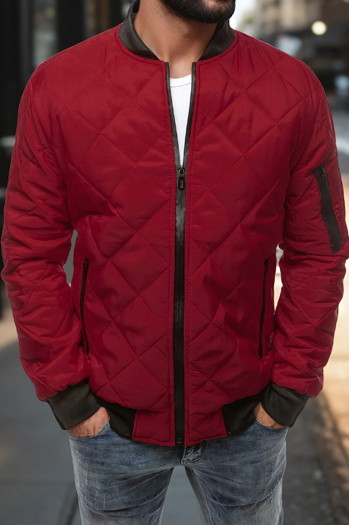 Kurtka męska pikowana bomber jacket burgundowa TX2209