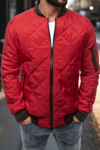 Kurtka męska pikowana bomber jacket czerwona TX2210
