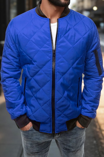 Kurtka męska pikowana bomber jacket niebieska TX2214