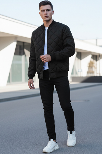 Kurtka męska pikowana bomber jacket czarna TX2215
