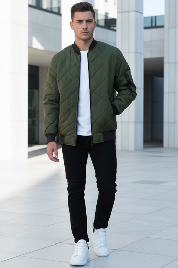 Kurtka męska pikowana bomber jacket zielona TX2216