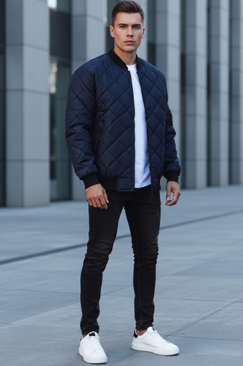 Kurtka męska pikowana bomber jacket granatowa TX2217