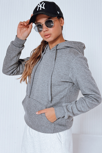 Bluza damska BASIC z kapturem antracytowa BY0172